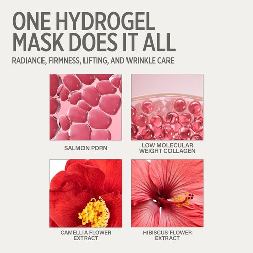 KEYTH Lucy PDRN Glow Hydrogel Mask - Enhance Skin Elasticity & Vitality | 4 Pack, 38g (1.34 oz.)