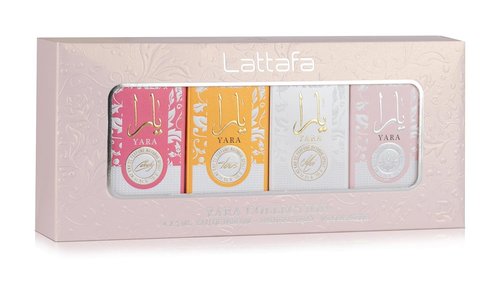 Lattafa Yara Collection – 4 × 5 ml Eau de Parfum Gift Set for Women (Yara + Yara Moi + Yara Tous + Yara Candy)
