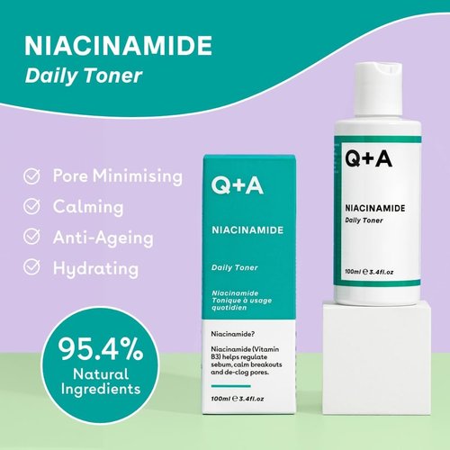 Q+A Niacinamide Daily Toner - Hydrating & Pore Refining Face Toner with Hyaluronic Acid | 100ml, Fragrance-Free