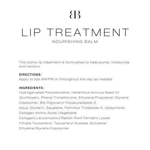 Biba De Sousa Lip Treatment - Moisturizing Balm with Peptides & Squalane for Dry Lips | Clear & Unscented (0.25 oz)