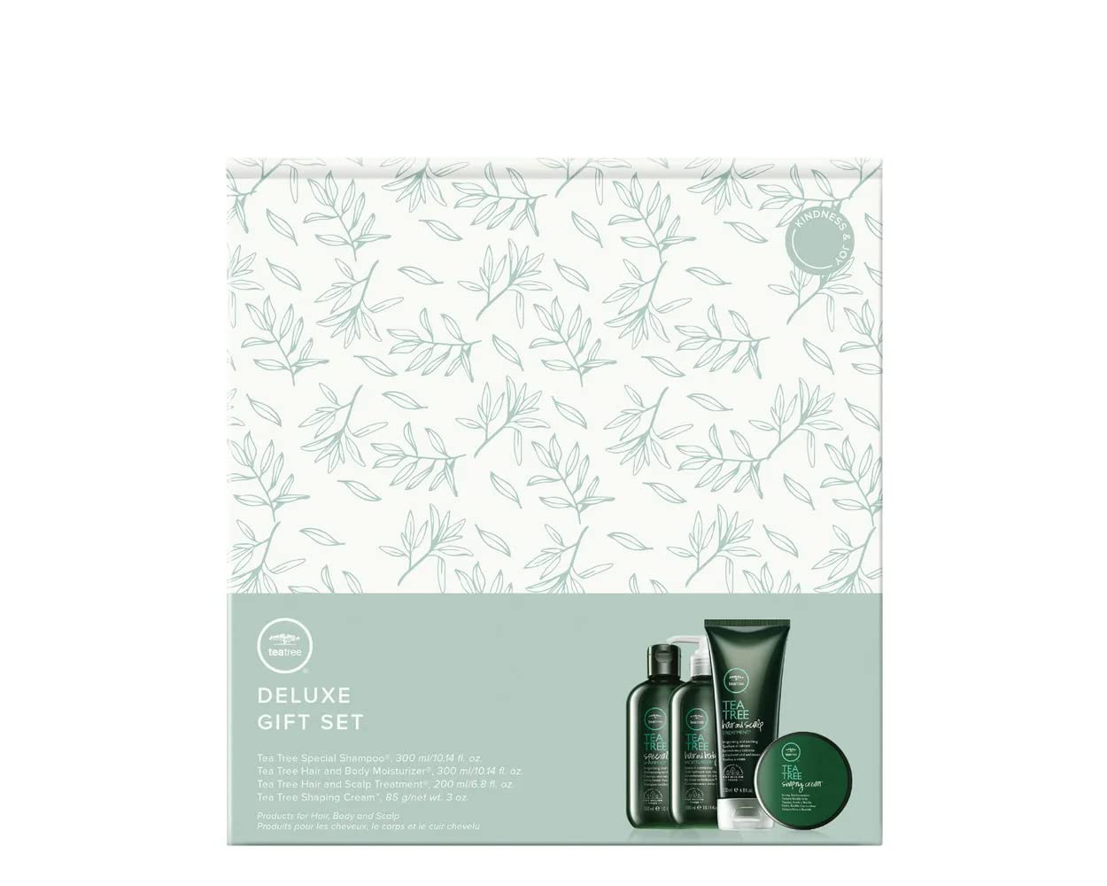 Tea Tree Special Deluxe Holiday Gift Set - Shampoo, Hair & Body Moisturizer, Hair Mask & Styling Cream for All Hair & Skin Types