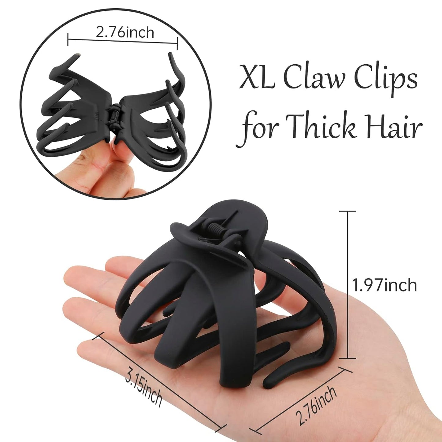 Hair Clips Claw Clips for Thick Hair 5Pcs Large Hair Clips 3.15'' Big Octopus Hair Clip Long Thick Medium Hair Neutral Jumbo Jaw Clips Hair Accessories for Women Girls
