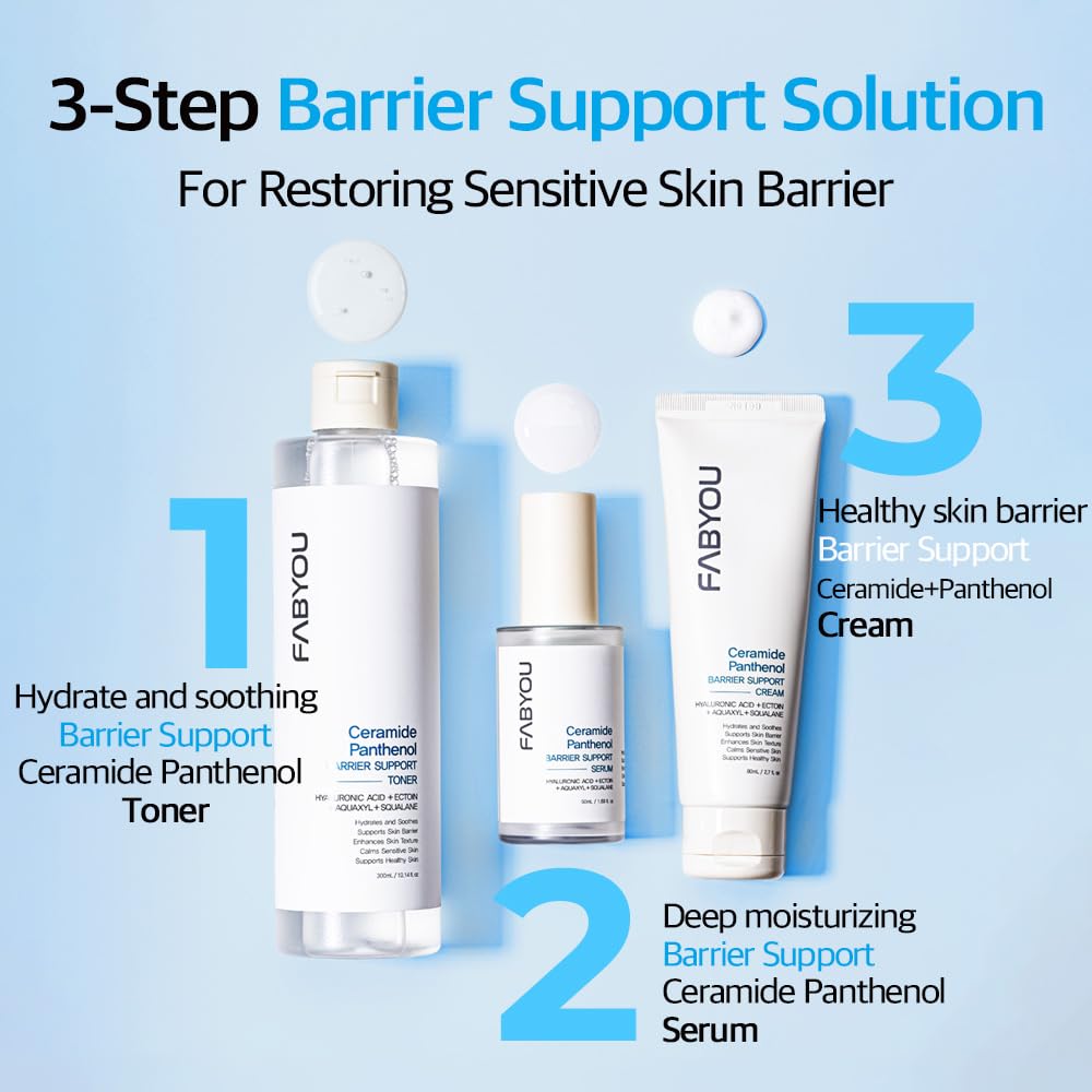 FABYOU Ceramide Panthenol Skin Barrier Support Serum 1.69 Oz – Deep Absorption, Strengthens Skin Barrier, Long-Lasting Hydration, Ultra-Low Molecule Korean Skin Care