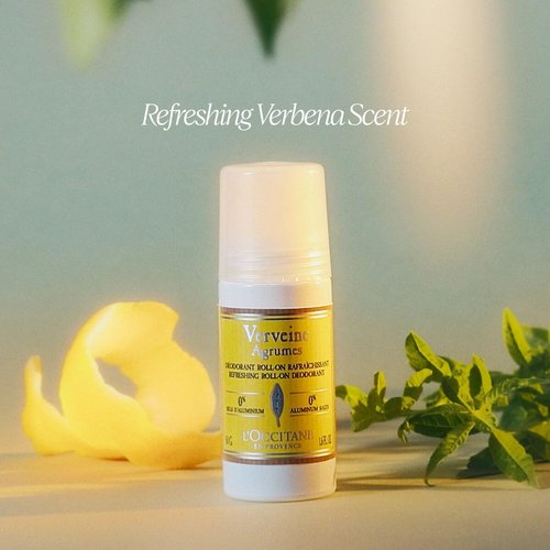 L'OCCITANE Roll-On Aluminum Free Deodorant, Reduce Body Odor, Refreshing Verbena, Eaves De Baux, Without Alcohol and Aluminum Salts, Made in France