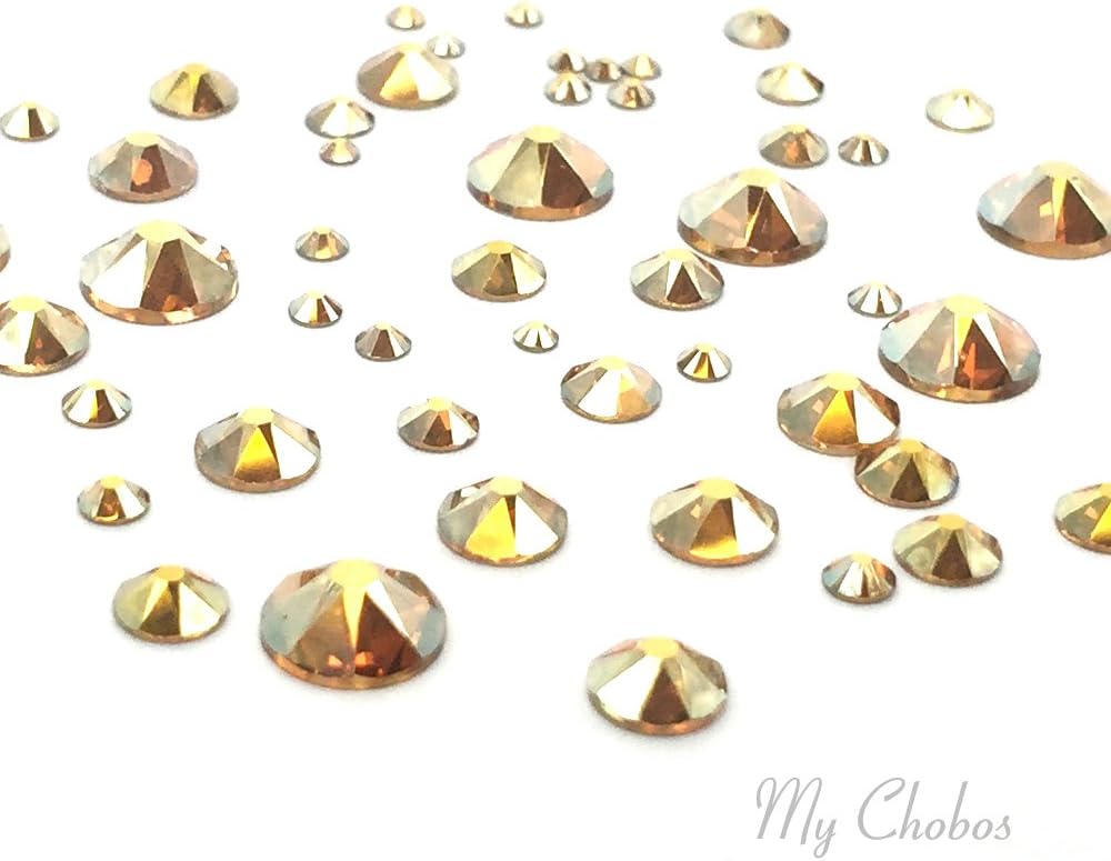 Swarovski Crystal Flatback Rhinestones - Metallic Sunshine Gold | 144 Pcs in Mixed Sizes SS5-SS30