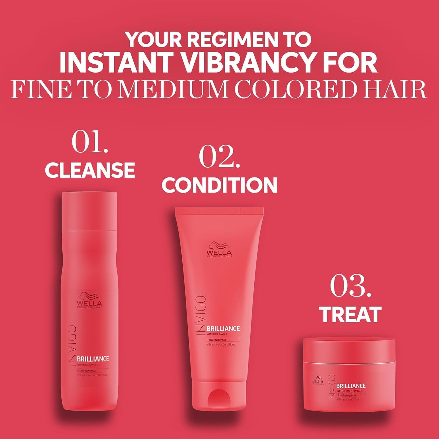 Wella Professionals Invigo Brilliance Shampoo & Conditioner Set - Color Protection for Fine Hair