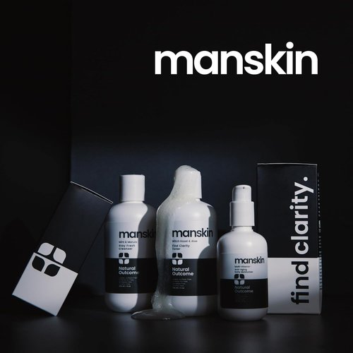 Natural Outcome Men's Skin Care Kit - Anti-Aging 3-Step Facial Care Regimen with Cleanser, Toner & Moisturizer