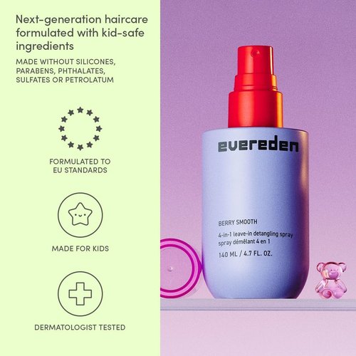 Evereden Kids Detangler Spray - 4-in-1 Leave-In Hair Spray | Moisturizes, Detangles & Fights Frizz | Clean & Vegan Formula for All Hair Types