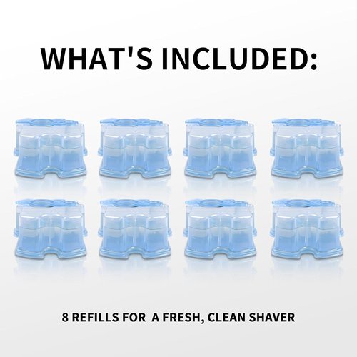 Braun Clean & Renew Refill Cartridges - Compatible Replacement Shaver Cleaner Solution | 8-Pack