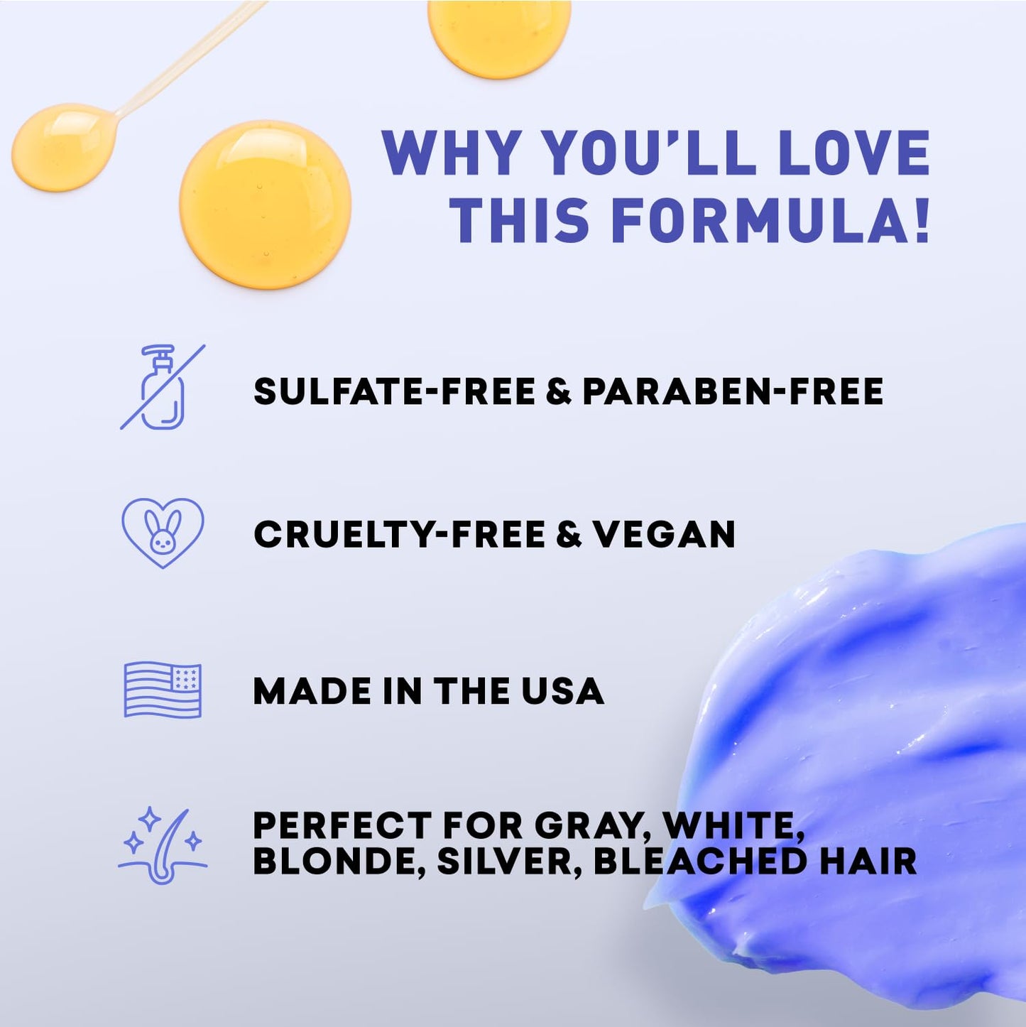 Just Nutritive Purple Conditioner for Blonde, Gray, White, Silver, and Bleached Hair - Eliminate Brassiness, Boost Shine, Repairs, Hydrates, Sulfate-Free, Paraben-Free, Gentle on Scalp, 8 oz.