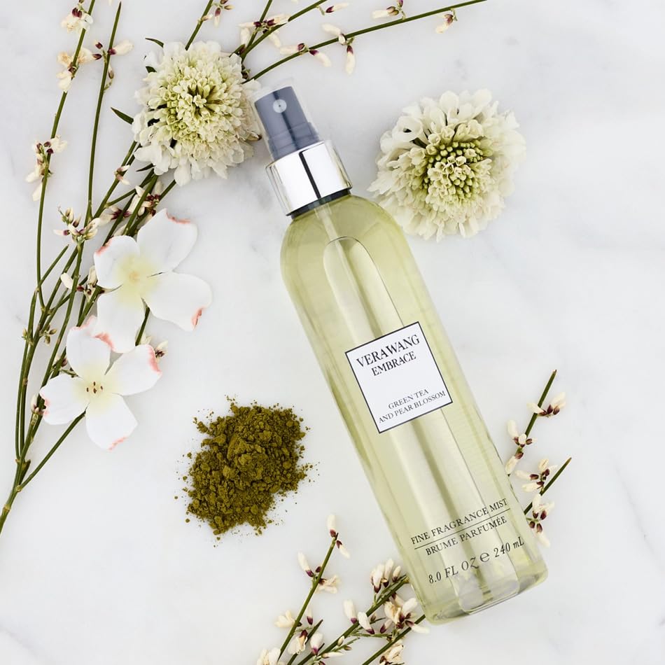 Vera Wang Embrace Green Tea and Pear Blossom Body Mist 8.1 fl oz (Pack of 1), Notes of Earthiness, Peony, and Sandalwood, Women's Fragrance, Long Lasting, Everyday Fragrance