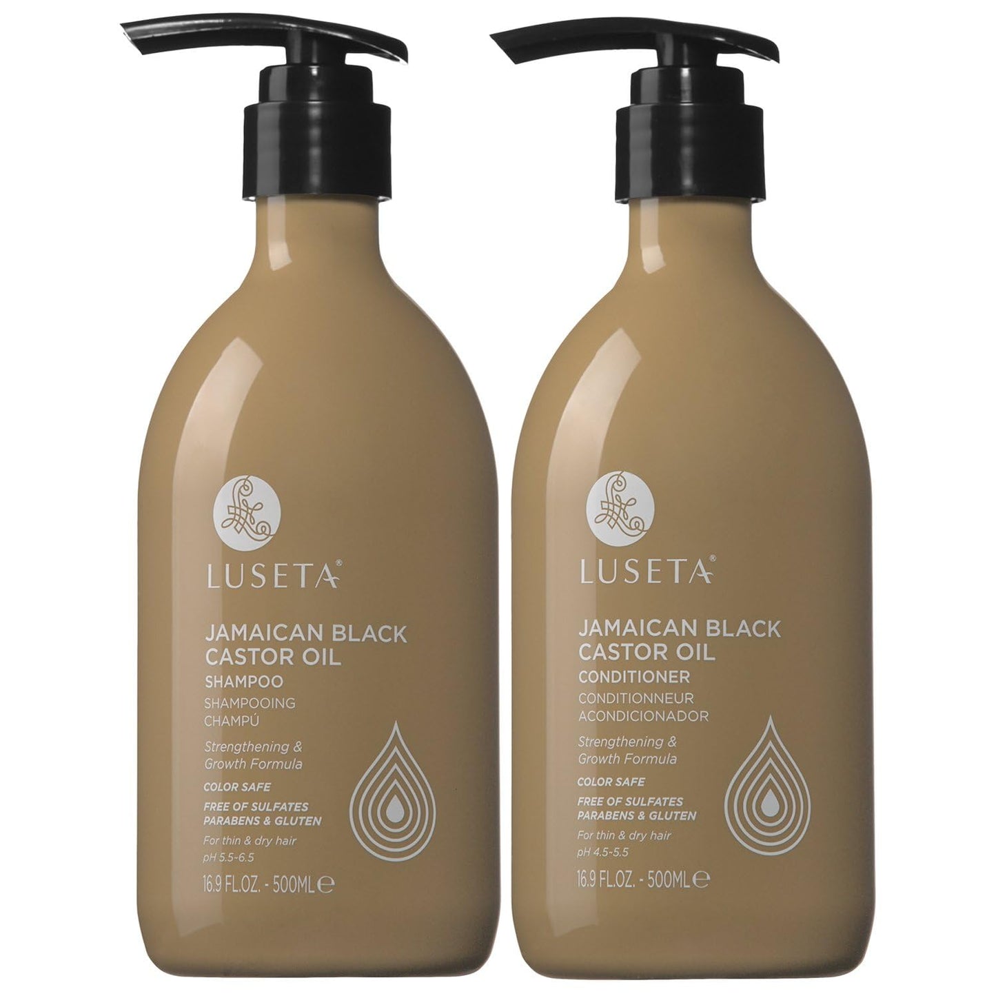 Luseta Hyaluronic Acid Moisturizing Shampoo & Conditioner Set for Dry and Damaged Hair, Sulfate Free Shampoo and Conditioner for Women Infused with Argan Oil and Shea Butter Paraben-Free2 x 16.9oz