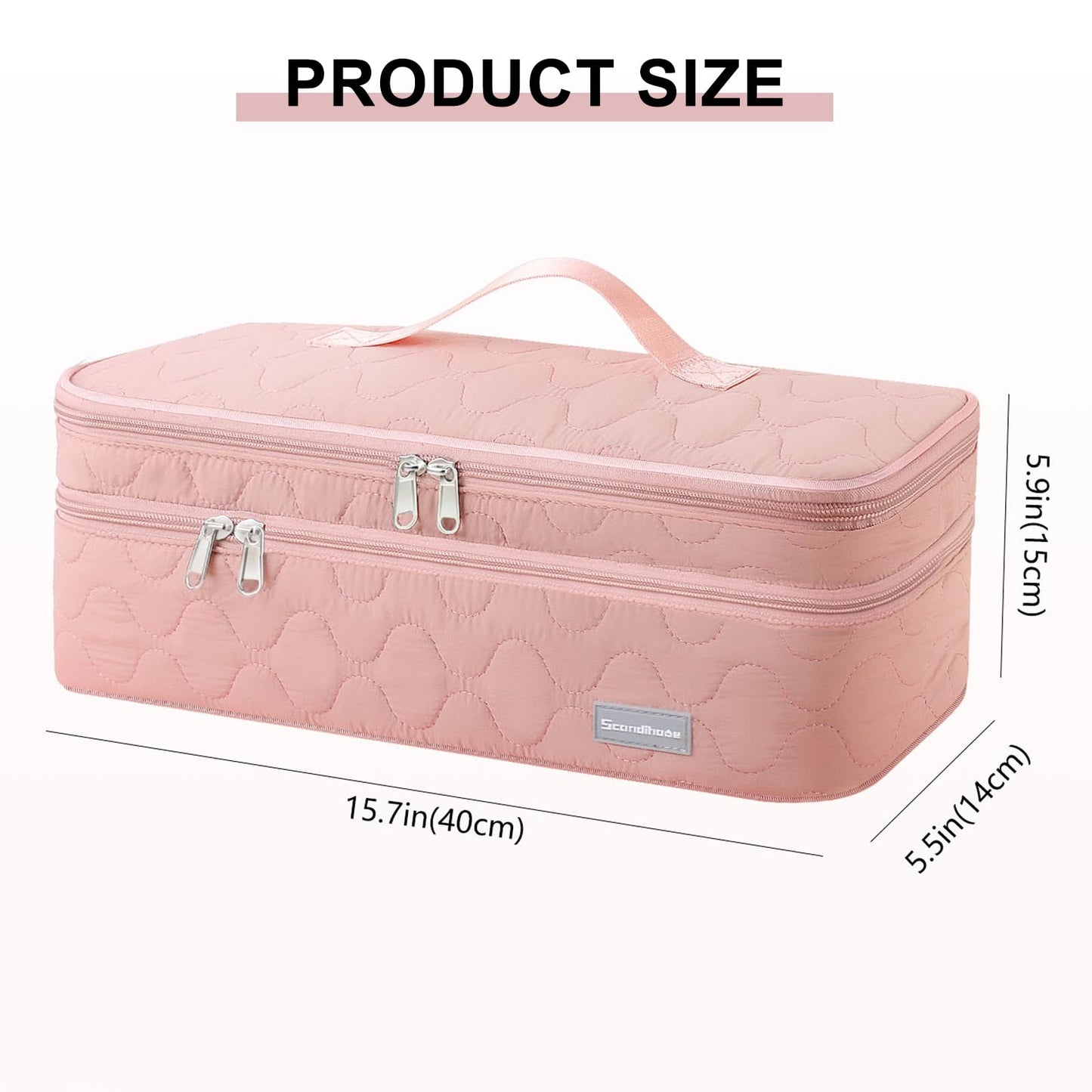 TWOOKTY Double-Layer Travel Carrying Case Portable Storage Organizer Bag for women, Compatible with Revlon One-Step Hair Dryer and Volumizer Hot Air Brush and Attachments Scandihome Series (Bag Only)