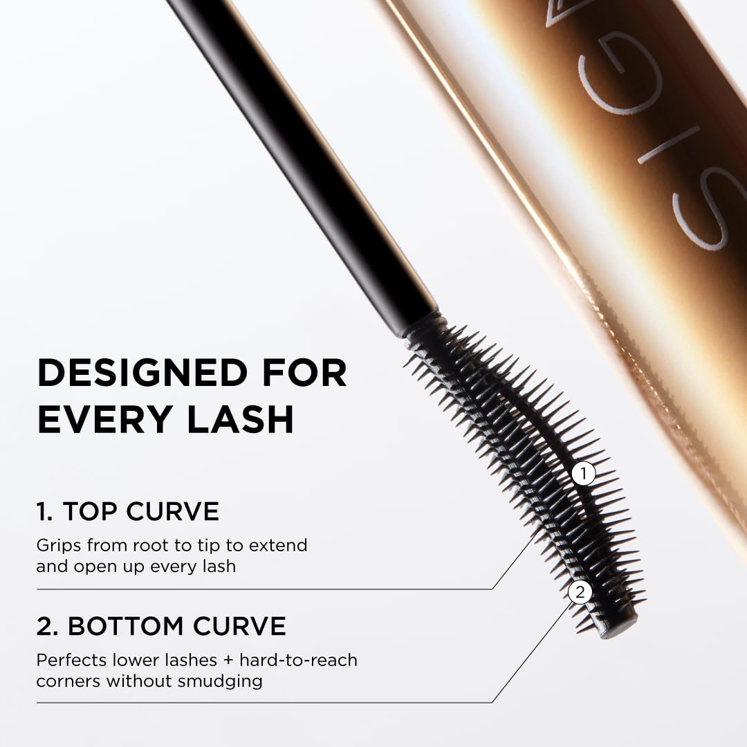 Sigma Beauty Lash Icon Mascara - Lengthening & Volumizing, Smudge Resistant, Curved Wand, Black