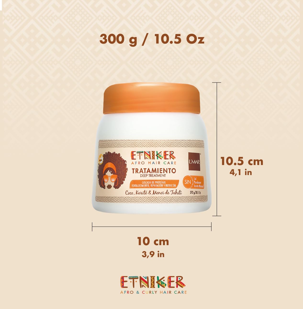 Etniker Deep Treatment Curly or Afro Hair Cocout Karite L'mar | Lmar Tratamiento Profundo Capilar - Cabello Rizado u Ondulado 20oz-570gr