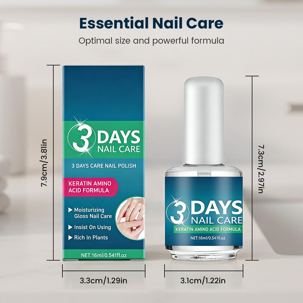 3 Days Nail Care Oil with Keratin, 2026 New Keratin Nail Strengthener, Fast Strengthening and Hydrating for Dry, Weak & Fragile Nails (1pcs)