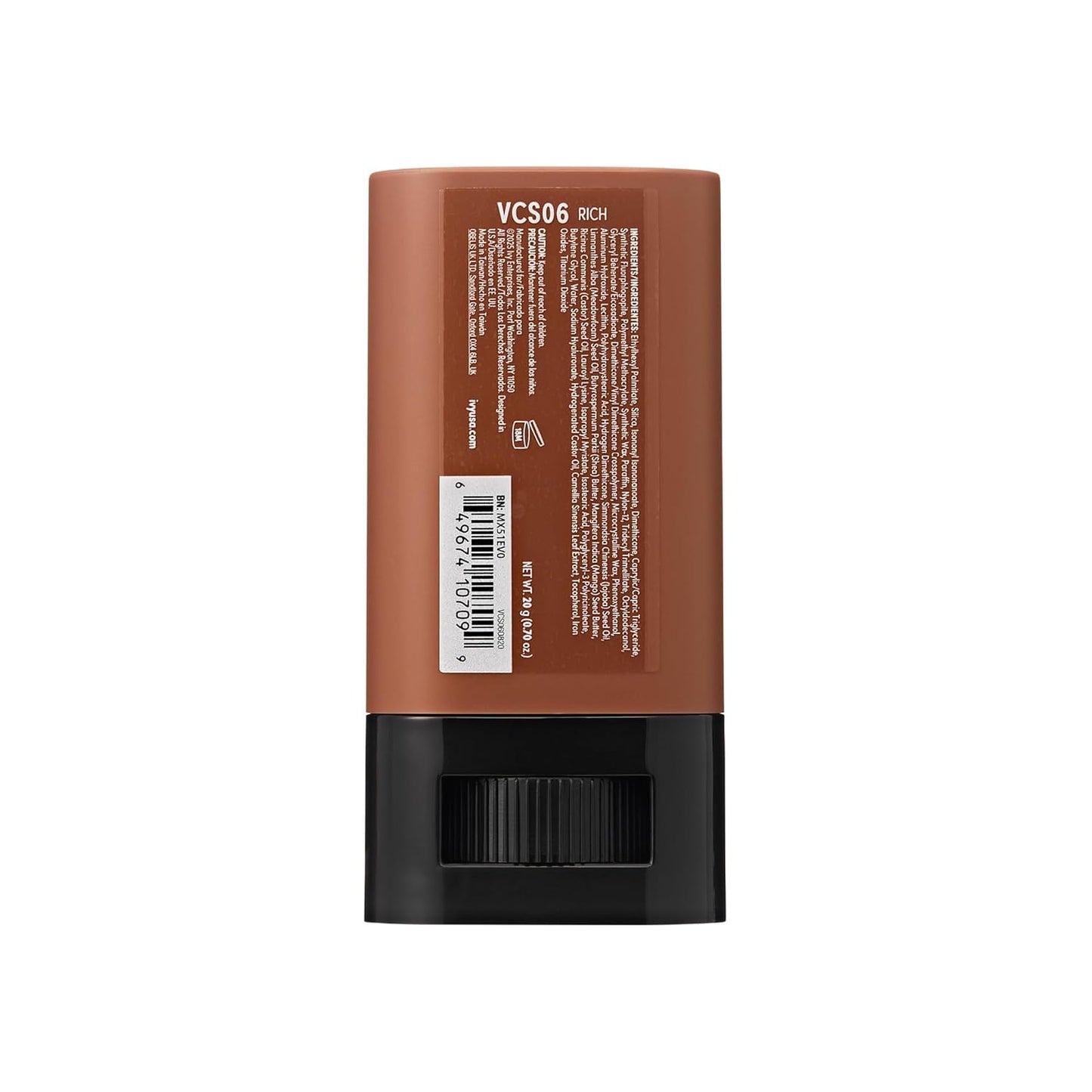 Kiss New York Airy Velvet Contour Stick - Cool Toned Face Sculpting Cream with Hyaluronic Acid & Green Tea Extract | 0.70 Ounce