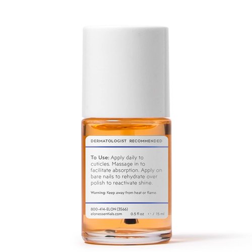 Elon Cuticle Oil for Nails - Softening & Hydrating with Almond Oil, Jojoba & Vitamin E - 0.5 oz Bottle