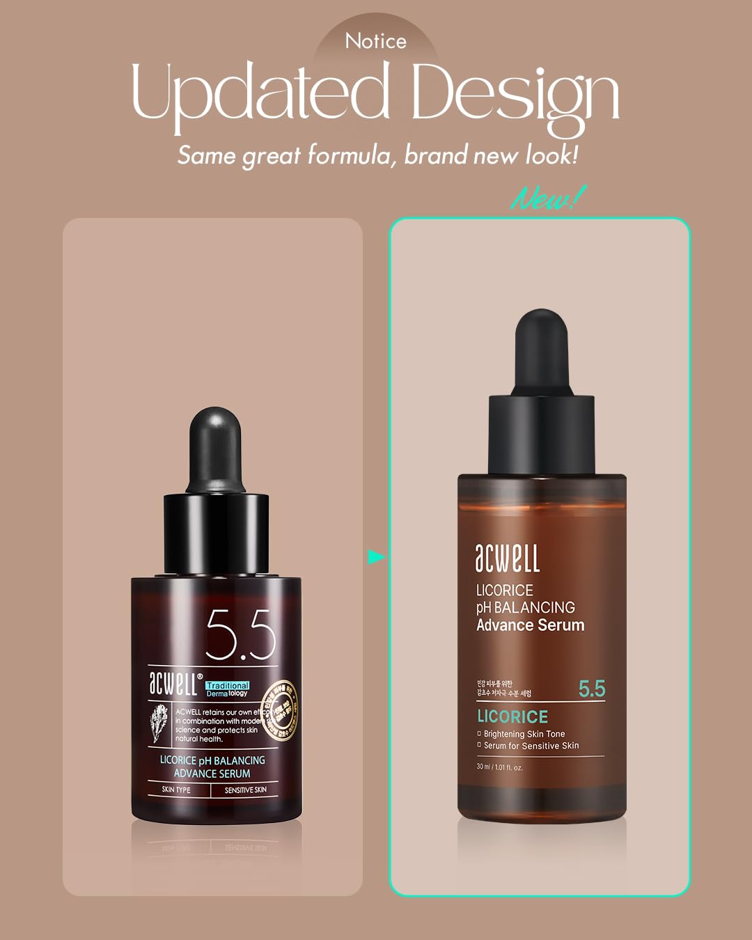 ACWELL Licorice pH Balancing Advanced Facial Serum Ampoule 1.01 fl.oz. - Radiance and Dark Spot care Face Serum for Dull Skin, Reduces Acne and Blemishes, Minimizes Fine Lines, Healthy Glow Skin