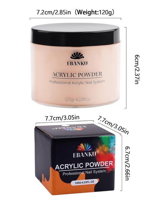EBANKU Acrylic Nail Powder - 4.2oz Nude Powder for Nail Extensions & Sculpting | Perfect Gift for Women