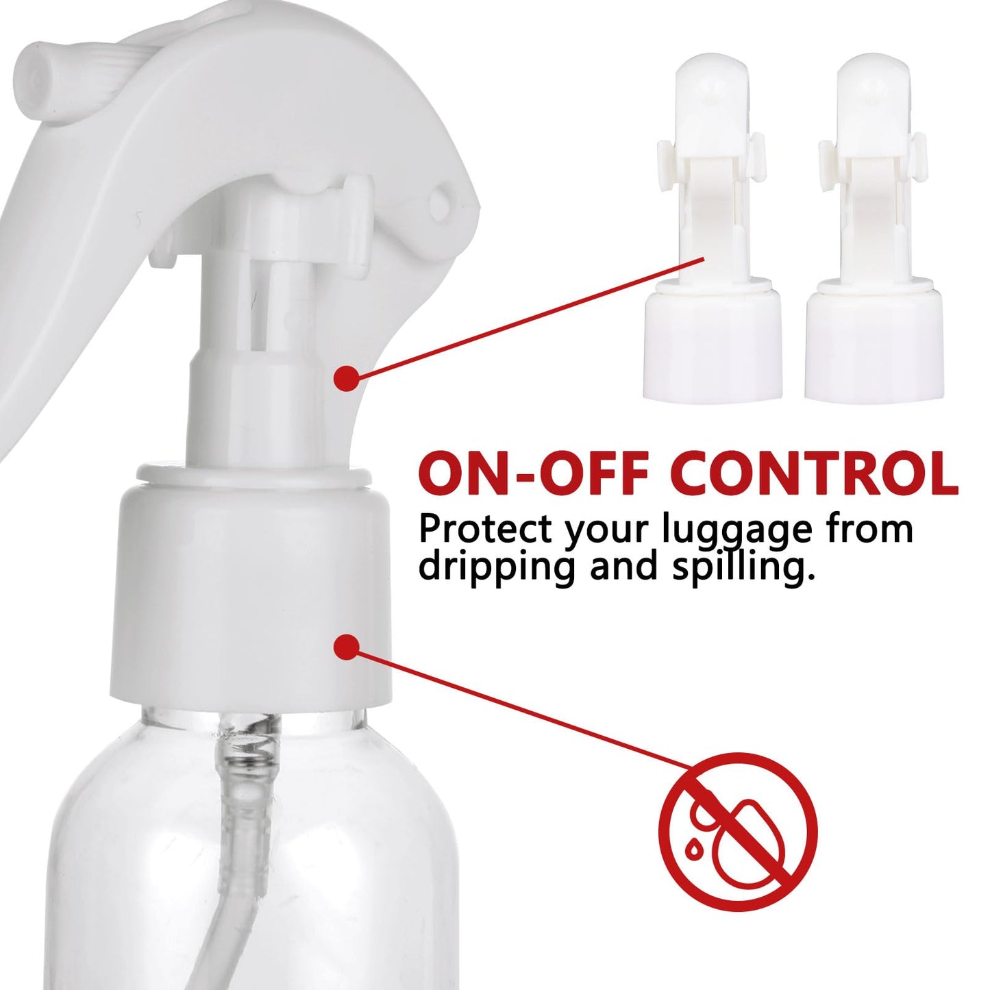 LOEQIAN 24 Pack Clear Spray Bottle, 3.5oz/100ml Plastic Fine Mist Travel Size Empty Bottles, Refillable Sprays Container for Kitchen Home Office Cleaning, Gardening, Cooking