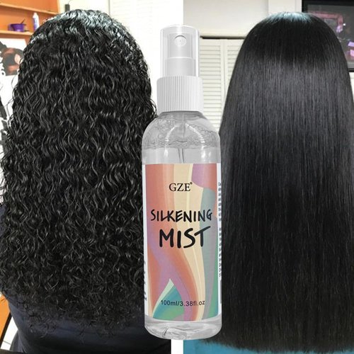 GZE Straight Silk Spray - Moroccan Argan Oil Thermal Protector | Alcohol-Free Hair Detangler & Heat Protectant
