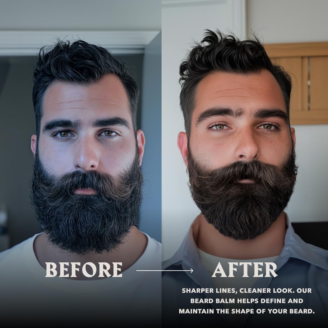 Viking Beard Balm for Men - Unscented 2 Ounces | Fragrance-Free Care & Styling with Argan & Jojoba Oils