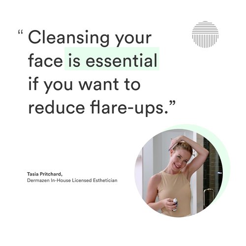 Dermazen Purifying Facial Cleanser - Steroid-Free & Malassezia-Safe for Red, Flaky Skin | 4 fl oz
