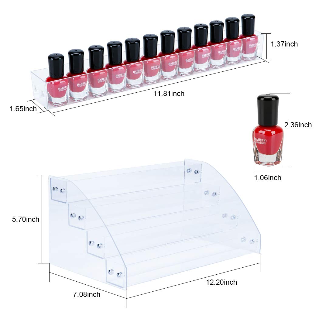 KINGROW Acrylic Nail Polish Organizer 48 Bottles of 4 Layers Display Rack Storage Essential Oils Rack Holder Jewelry Makeup Organizer