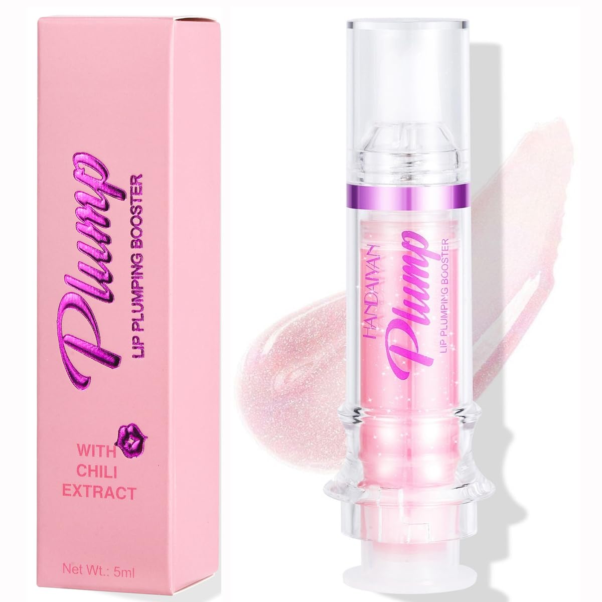 Spicy Lip Plumping Booster,Plumping Lip Oil with Chili Extract,Plump and Pout Lip Plumper for Women Girls,Fuller Lips Instantly,Hydrating,High-Shine (04)