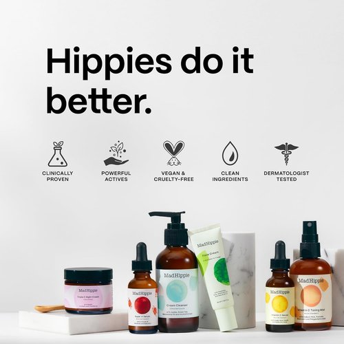 Mad Hippie Face Cream - Age-Defying Moisturizer with Niacinamide & Peptides | 1.02 Oz