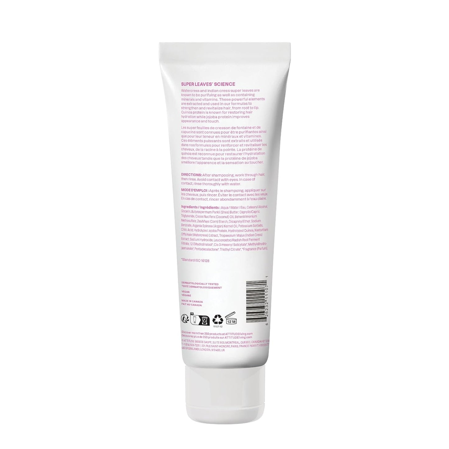 ATTITUDE Moisture Rich Hair Conditioner - Vegan Detangler for Dry, Damaged Hair | 8 Fl Oz with Quinoa & Jojoba