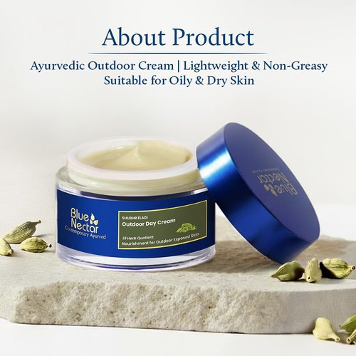 Blue Nectar Eladi Face Moisturizer - Plant-Based Day Cream for All Skin Types | 1.7 Oz with 19 Herbs