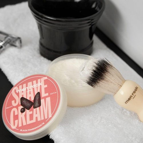 Men Rock Shave Cream - Moisturizing Black Pomegranate Shaving Foam for Men - 3.5 oz