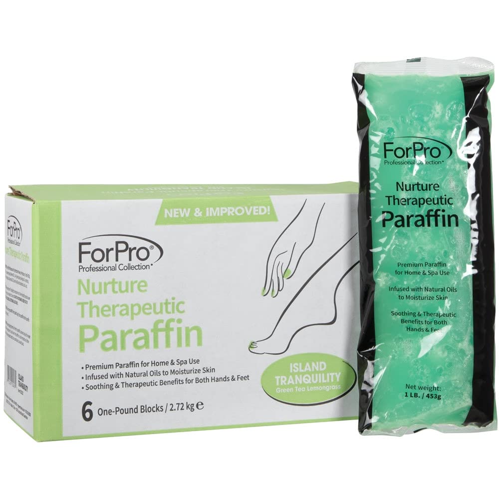ForPro Professional Collection Nurture Paraffin Wax Refill, Peach Vanilla, Six 1-Pound Paraffin Blocks, Non-Greasy, Moisturizing for Soft & Healthy Skin, 6 Lbs
