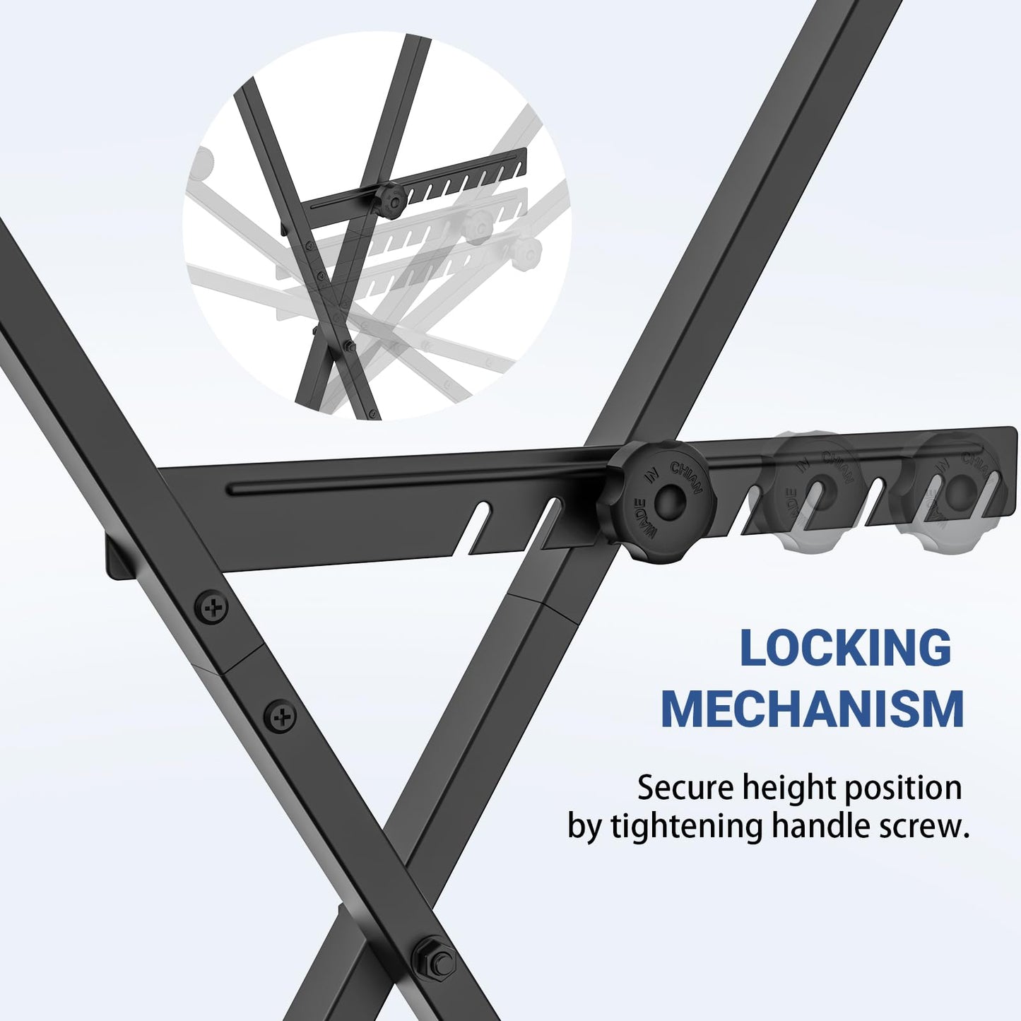 GLEAM Keyboard Stand - Digital Piano Stand, Single X Style, Black (Capacity: 100 lb)