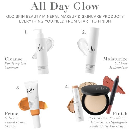Glo Skin Beauty Pressed Powder Foundation - Buildable Sheer to Full Coverage, Chestnut Light | Long-Wear Makeup Compact