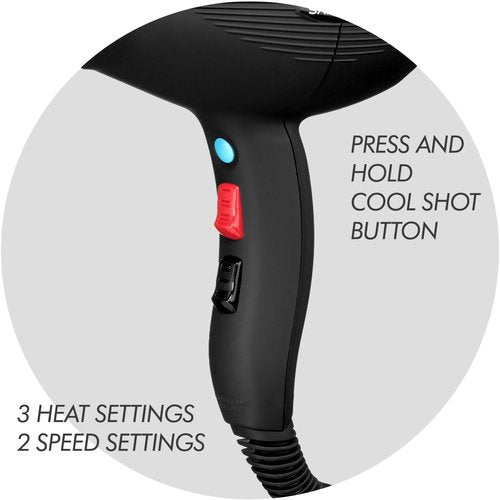 Sam Villa Ionic Professional Hair Dryer - Lightweight, Quiet & Adjustable Speed/Temperature