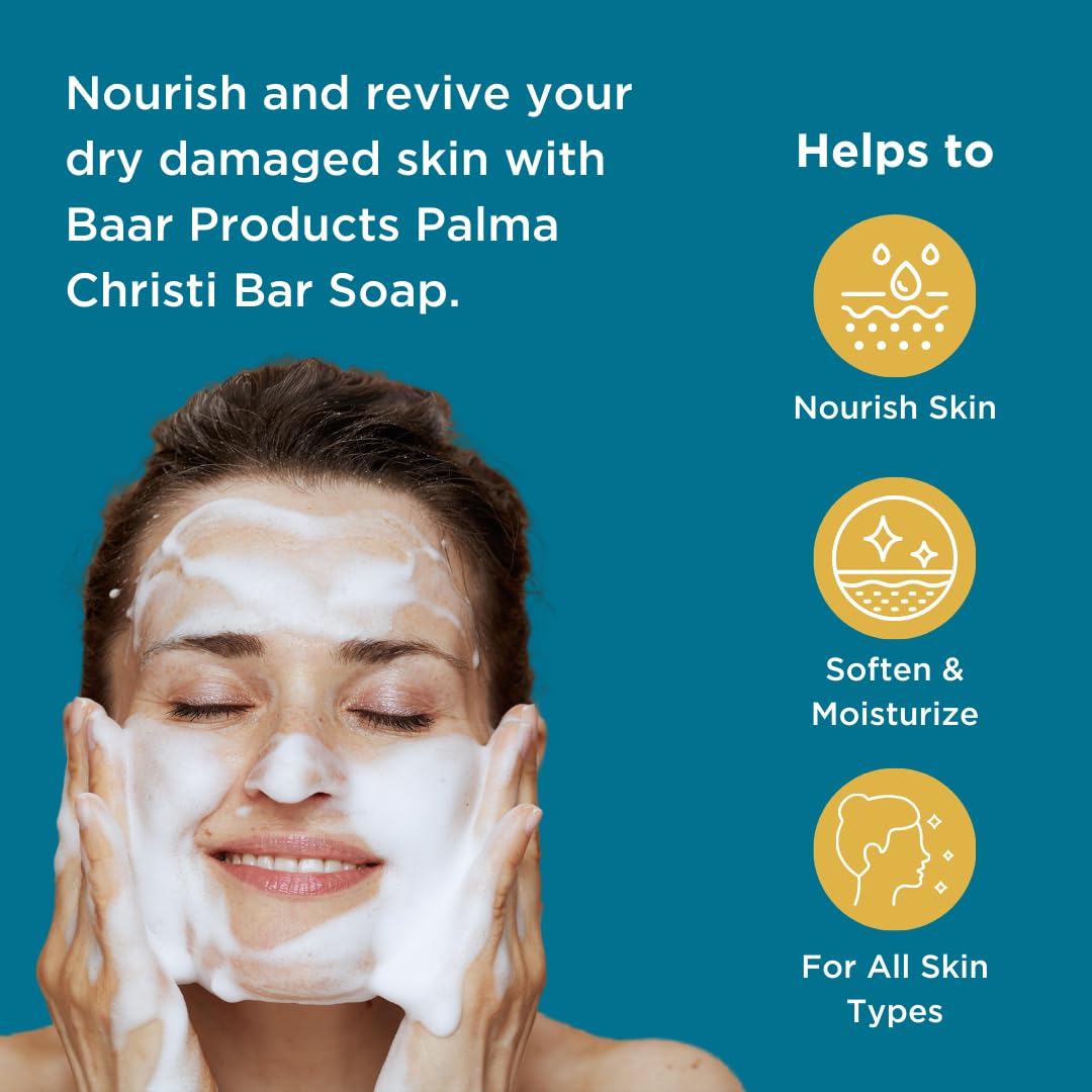 Palma Christi (Castor Oil) Natural Cleansing Bar Soap, 6 bar set