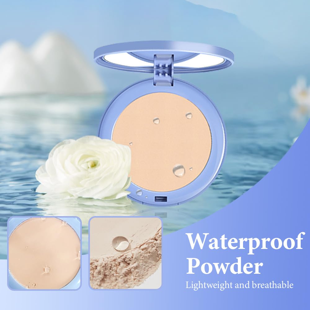 Skiennix Matte Perfection Pressed Powder - Oil Control & Waterproof Finishing Compact | Natural Beige, 0.35 FL OZ