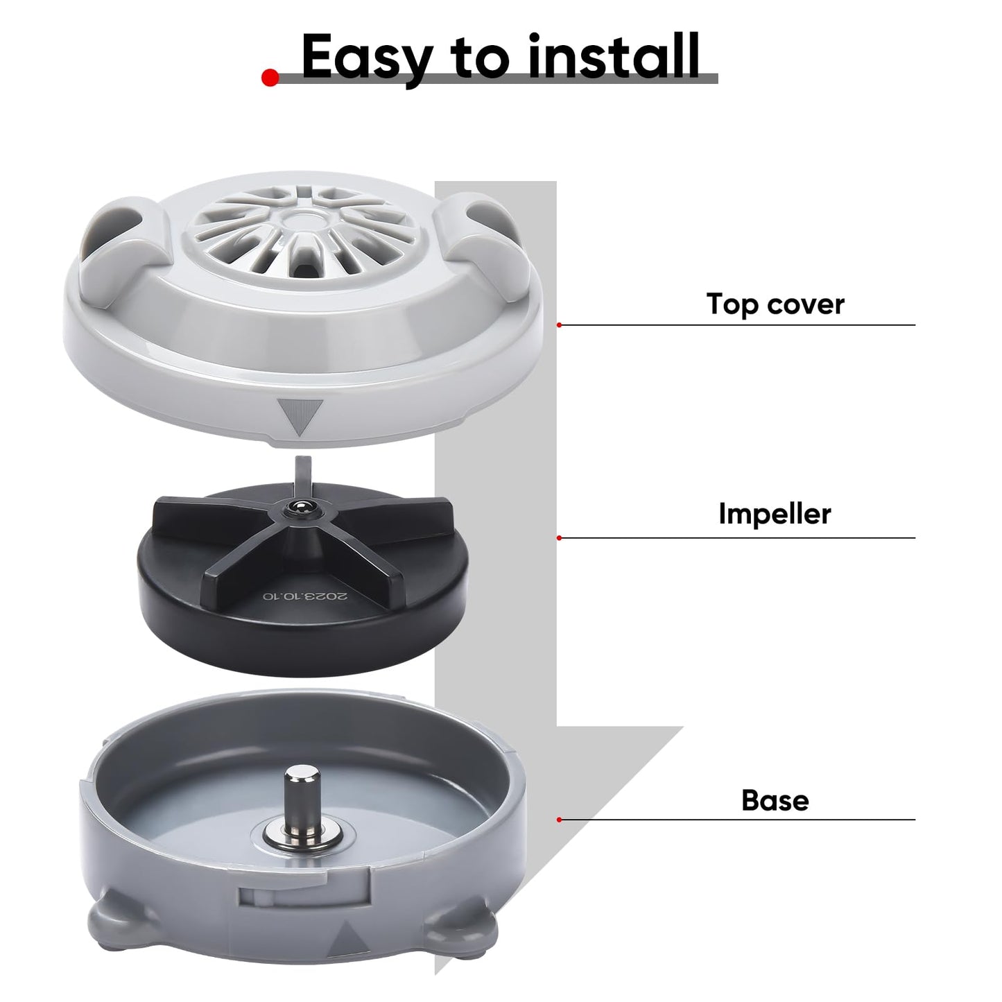KTWT Pipeless Magnetic Jet Head Motor Chair, BF-004, 4-pin, Grey, Permanent Magnet, Indoor Use, 0.25 lbs, Spa Accessory
