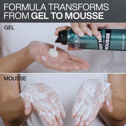 Redken Stay High Volumizing Mousse - Strong Hold Gel to Mousse for Fine Hair, Lasts 24 Hours