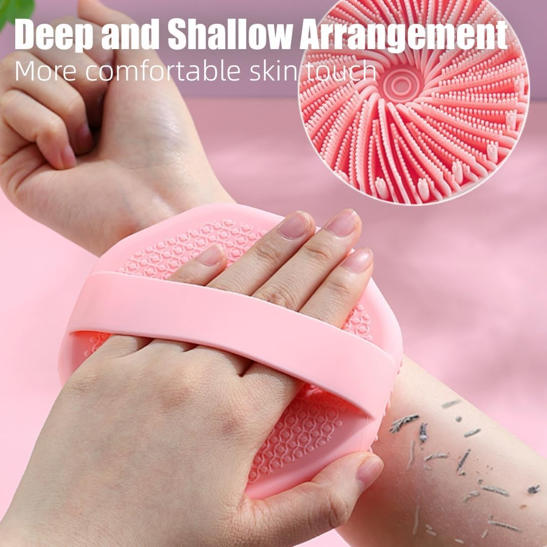 Silicone Body Scrubber for Body, Premium Soft Silicone Body Scrubber Shower Bath Brush with Non-Slip Hand Strap, Lather Nicely, Long Lasting, Gentle Exfoliating, for All Skin Type