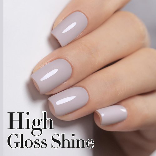 Double Rhythm 15ML Gel Nail Polish Pure Sheer Same Color Same Bottle Soak Off Gel Polish Art Manicure Salon DIY at Home for Women (Milky Gray-A1466)