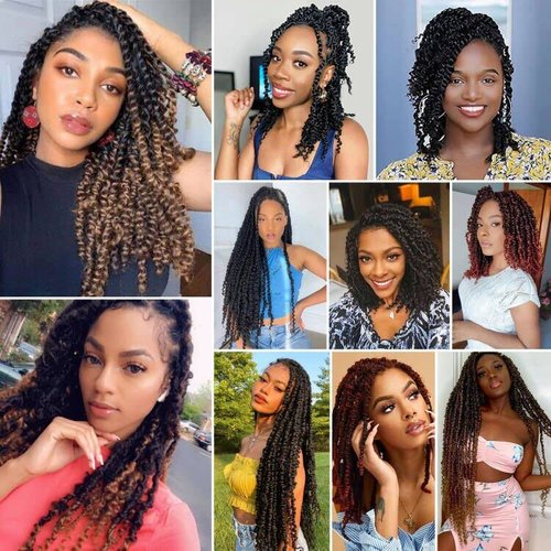 Grey Passion Twist Crochet Hair,12 Inch 9 Packs Pretwisted Passion Twist Hair, Soft Pre Looped and Pre twist Crochet Hair For Women,Short Curly Crochet Braids(12",9bundles,1B/Gray#)