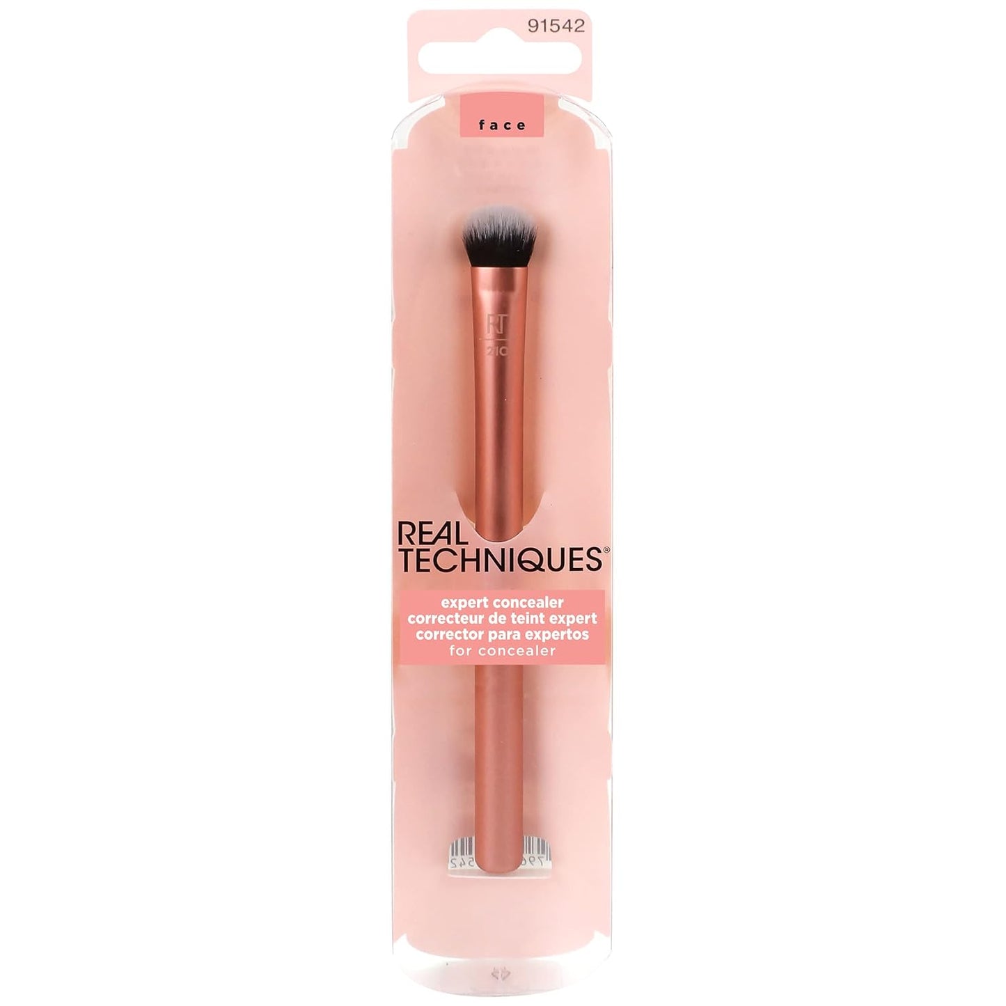 Real Techniques Expert Concealer Brush, Conceal Under Eyes & Cover Blemishes, Makeup Brush For Blending Liquid & Cream Concealer, Brighten Dark Circles, Cruelty-Free, Soft Bristles, 1 Count