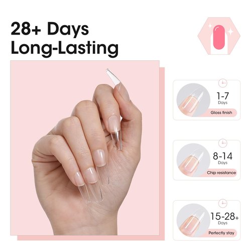 Gellen Solid Nail Glue Gel for False Nail Tips, Huge Capacity 15g Press on Solid Acrylic Nail Glue Gel for Salon Art DIY at Home, Need UV Light Cured