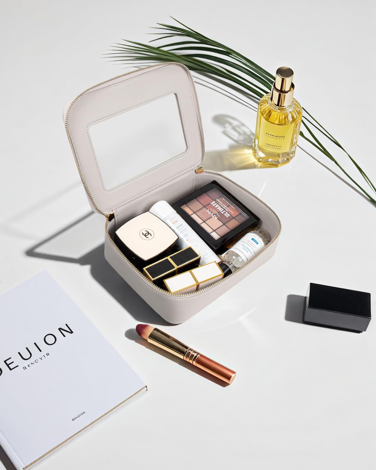 LETGO Clear Makeup Bags, TSA Approved Toiletry Bag with Zipper, Clear Makeup Organizer Fit Carry-on Travel Essentials,Clear Cosmetic Bags for Women Men (A-Grey)