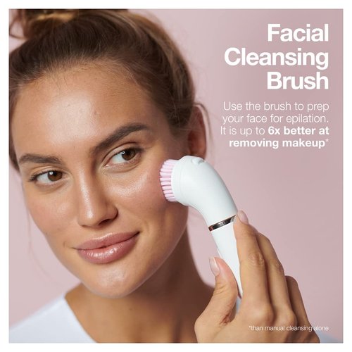 Braun SE5-895 Epilator - Waterproof Hair Removal Device for Women with Shaver & Exfoliator Attachments