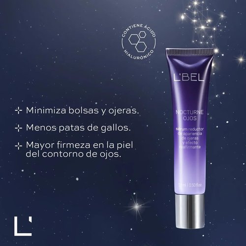 L'Bel Nocturne Eye Cream - Firming Formula with Hyaluronic Acid | Reduces Dark Circles & Puffiness